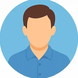 Vereinfachte Darstellung einer Person mit blauer Hemd und neutrum Hintergrund.
